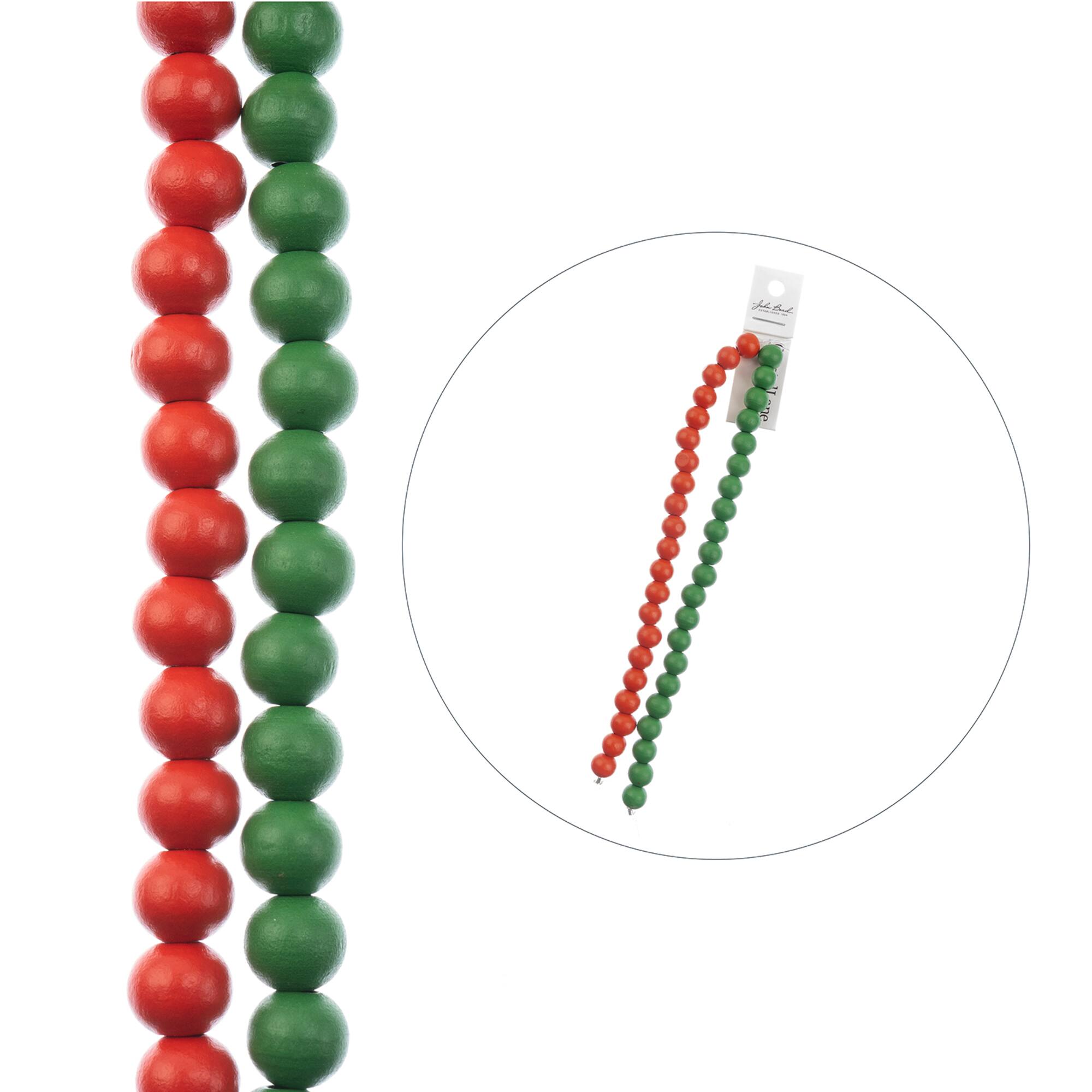 Crystal Lane DIY Holiday Christmas 7" Designer Crystal Glass & Wood Bead Strand